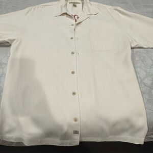 Tommy Bahama Cream Short Sleeve Silk Blend Shirt “Poker Pirate”